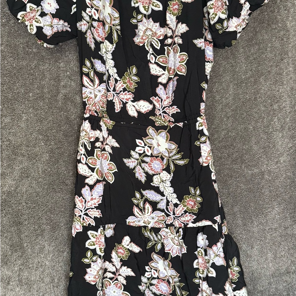 MINKPINK White and Pink Fit and Flare Dress Puff Sleeve